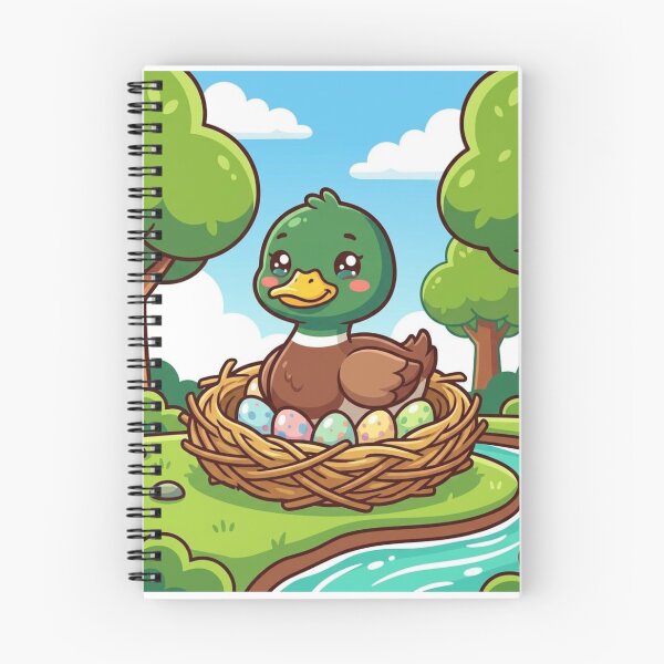 Item preview, Duck Laying Eggs Cute Illustration | Kawaii Mother Duck and Nest Design designed and sold by morning sun.