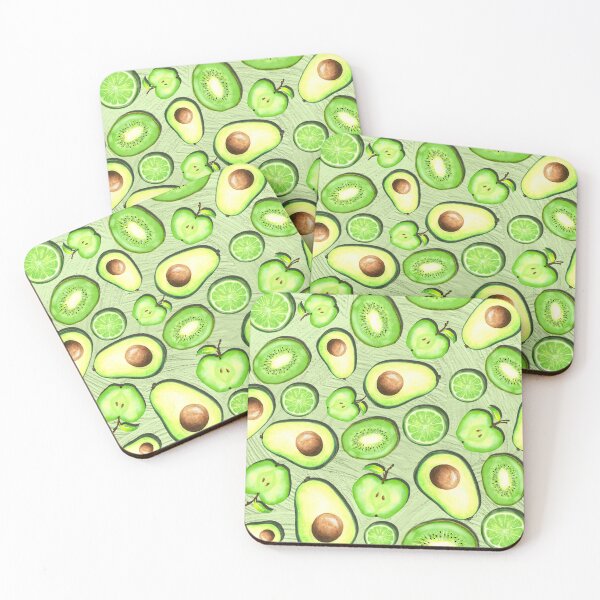 Item preview, Green Fruits on Olive Green Acrylics designed and sold by lisanganart.