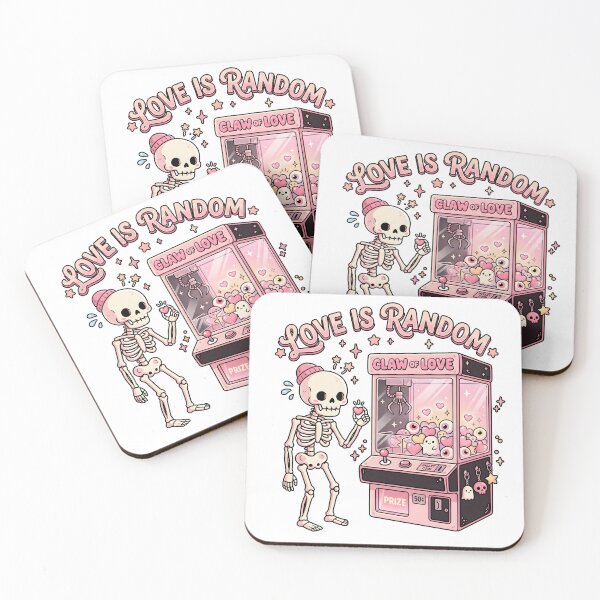 Item preview, Skeleton Holding Pastel Heart Standing Next To Pink Claw Machine Arcade designed and sold by MisteryDesigner.