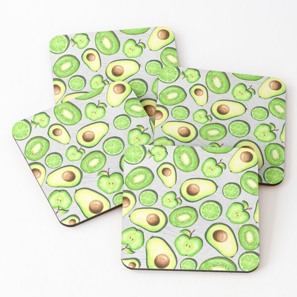 Item preview, Green Fruits on Grey Acrylics designed and sold by lisanganart.