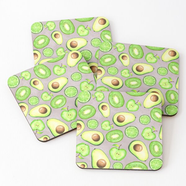 Item preview, Green Fruits on Grey Watercolor designed and sold by lisanganart.
