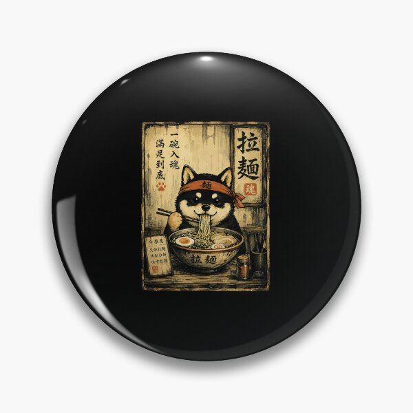 Item preview, Happy Shiba Slurping Ramen in Rustic Vintage Noodle Shop designed and sold by ferminhays.