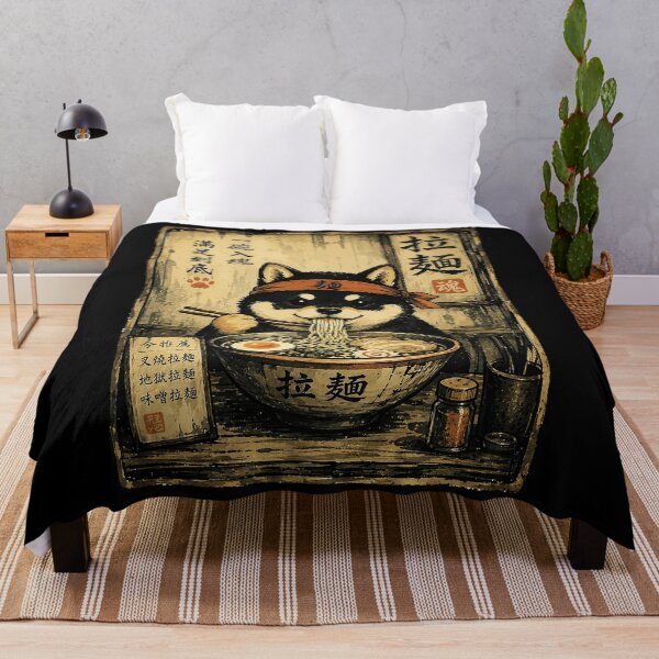 Item preview, Happy Shiba Slurping Ramen in Rustic Vintage Noodle Shop designed and sold by ferminhays.