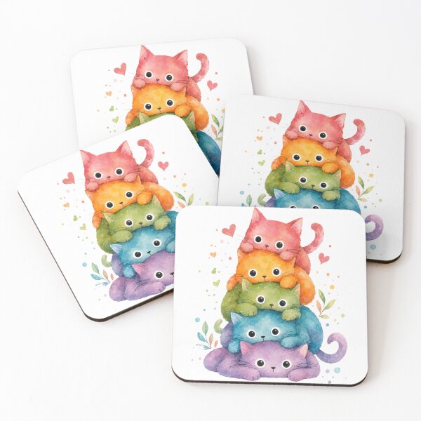 Item preview, Pride Cat Mom, Rainbow Cat Stack Watercolor Design designed and sold by Pattranit56.