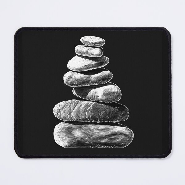 Item preview, Zen Stacked Pebbles Black and White Stone Balance designed and sold by inkoutninja.