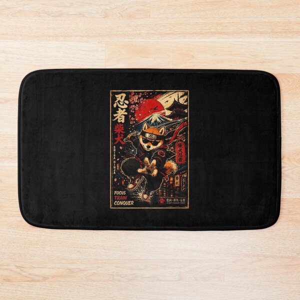 Item preview, Shiba Ninja Under Crimson Sky Vintage Japanese Action Poster designed and sold by eliramaison.