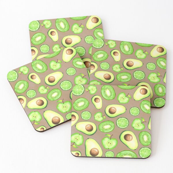 Item preview, Green Fruits on Brown Watercolor designed and sold by lisanganart.