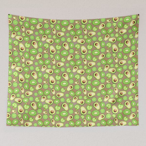 Item preview, Green Fruits on Brown Watercolor designed and sold by lisanganart.