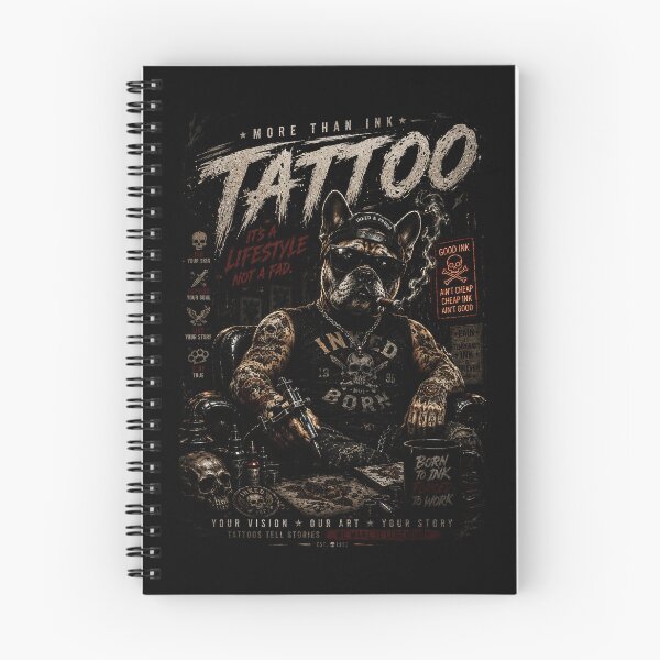 Item preview, Vintage Tattoo Artist Bulldog Biker With Dark Ink Style designed and sold by Modaozushi216.