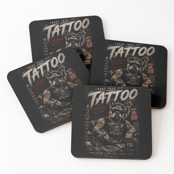 Item preview, Vintage Tattoo Artist Bulldog Biker With Dark Ink Style designed and sold by Modaozushi216.