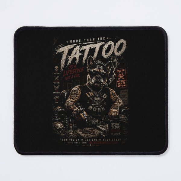 Item preview, Vintage Tattoo Artist Bulldog Biker With Dark Ink Style designed and sold by Modaozushi216.
