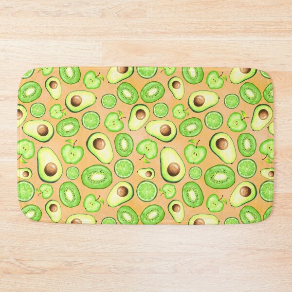 Item preview, Green Fruits on Orange Watercolor designed and sold by lisanganart.