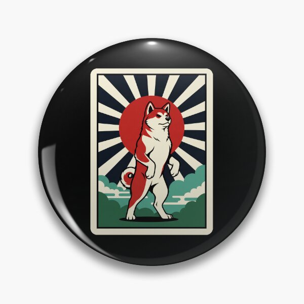 Item preview, Retro Shiba Dog Standing Illustration With Vintage Sunburst Style designed and sold by JordynLadukeg65.