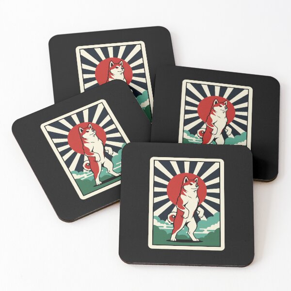 Item preview, Retro Shiba Dog Standing Illustration With Vintage Sunburst Style designed and sold by JordynLadukeg65.