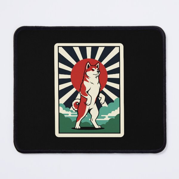 Item preview, Retro Shiba Dog Standing Illustration With Vintage Sunburst Style designed and sold by JordynLadukeg65.