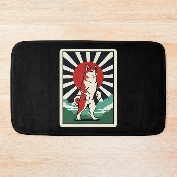 Item preview, Retro Shiba Dog Standing Illustration With Vintage Sunburst Style designed and sold by JordynLadukeg65.