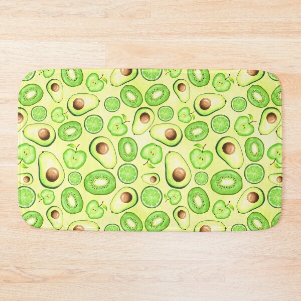 Item preview, Green Fruits on Yellow Watercolor designed and sold by lisanganart.
