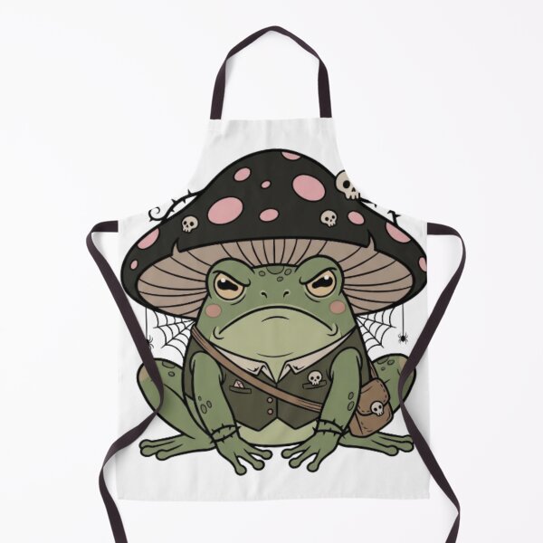 Item preview, Goth Frog with Mushroom Hat Kawaii Gothic Cottagecore designed and sold by CozyDesignsCo.