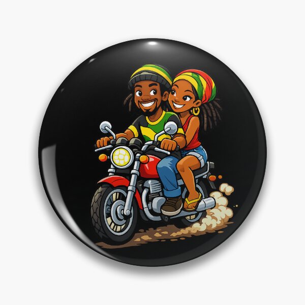 Item preview, Rasta Couple Motorcycle Ride - Reggae Vibe Cruise designed and sold by digitalbob60.