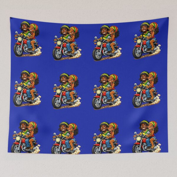 Item preview, Rasta Couple Motorcycle Ride - Reggae Vibe Cruise designed and sold by digitalbob60.