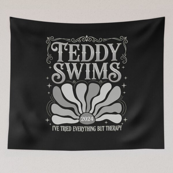 Item preview, Retro Flower Swims Therapy Humor Music  designed and sold by ActuallyVen.