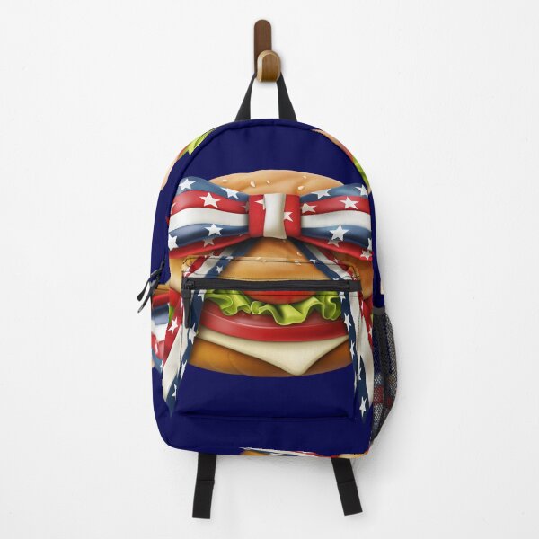 Item preview, Patriotic Burger with American Bow Cute Kawaii Food Design designed and sold by NotasCreativa.