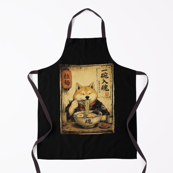 Item preview, Content Shiba Enjoying Ramen in Cozy Vintage Noodle House designed and sold by ferminhays.
