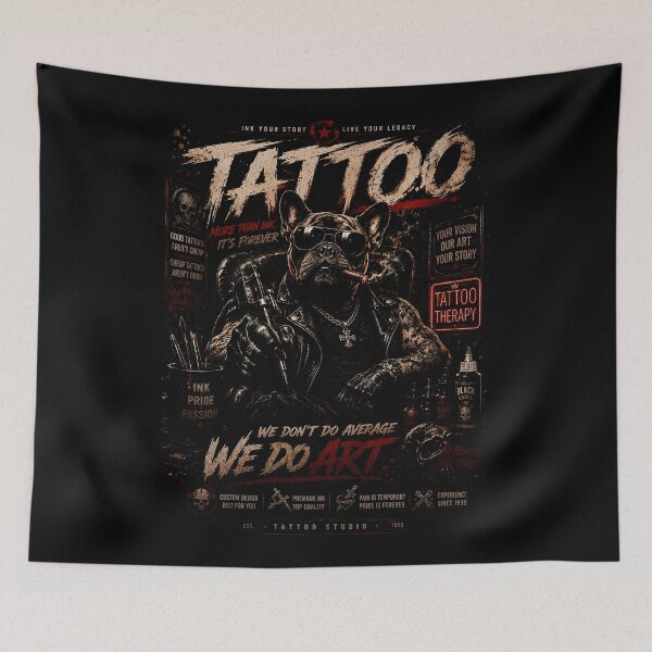 Item preview, Tattoo Artist Bulldog Vintage Ink Studio Street Culture Poster designed and sold by Modaozushi216.