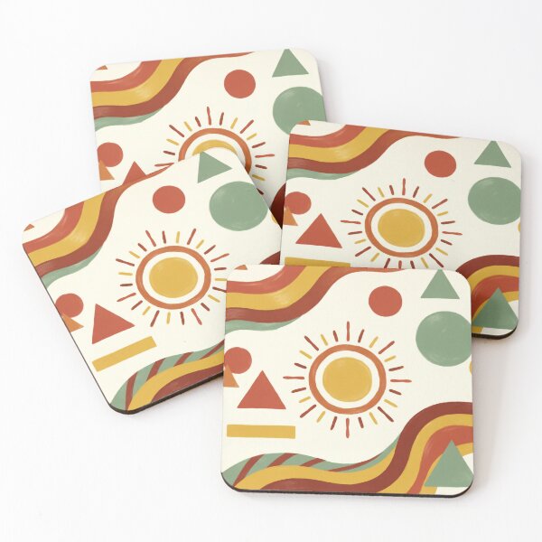 Item preview, Retro 70s Boho Wavy Pattern - Terracotta Mustard Sage Aesthetic designed and sold by CMBHDesigns.