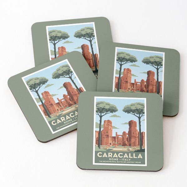 Item preview, Rome Italy Vintage Travel Poster Baths Of Caracalla designed and sold by RetroRewind Studio.