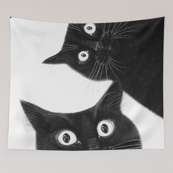 Item preview, Two black cats designed and sold by Valeriya Korenkova Kodamorkovkart.