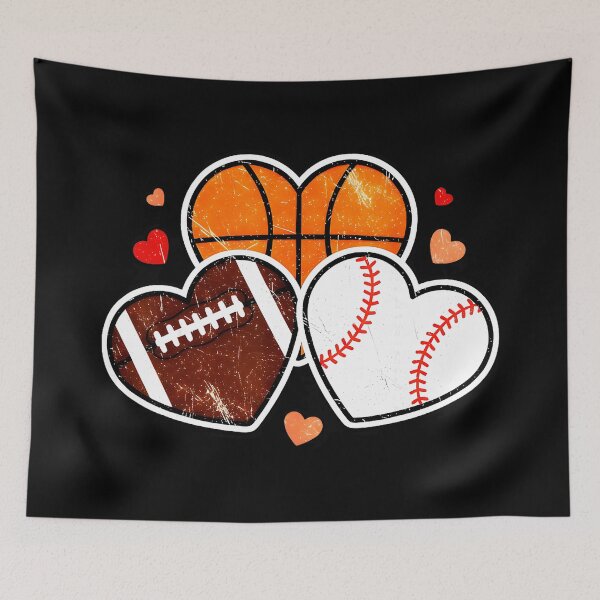 Item preview, Heart Sports Valentine Basketball Football Soccer designed and sold by allistermariam.