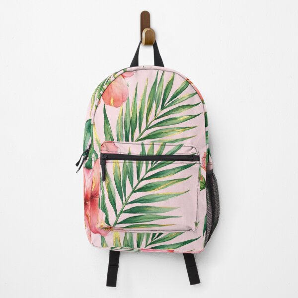 Item preview, Tropical Hibiscus and Monstera Leaves Pattern - Pink Floral Aesthetic designed and sold by CMBHDesigns.