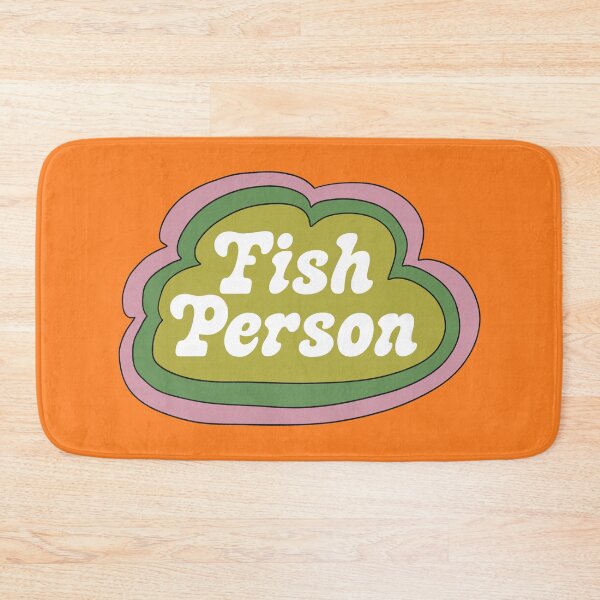 Item preview, Fish Person (Green on Orange) designed and sold by yellowflowerhut.
