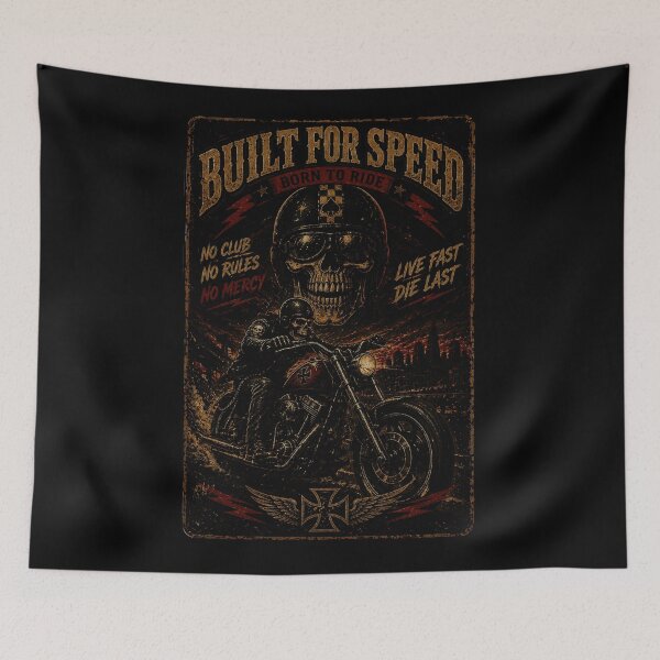 Item preview, Biker Skull Motorcycle Poster Born to Ride Vintage Road designed and sold by Modaozushi216.