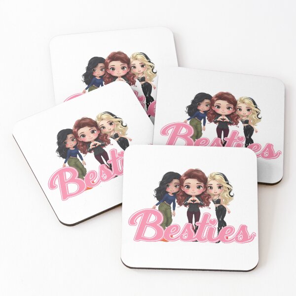 Item preview, Besties Edgy Chibi Girls Trio Fashion Portrait designed and sold by ArtisticDesignsbyLinda.