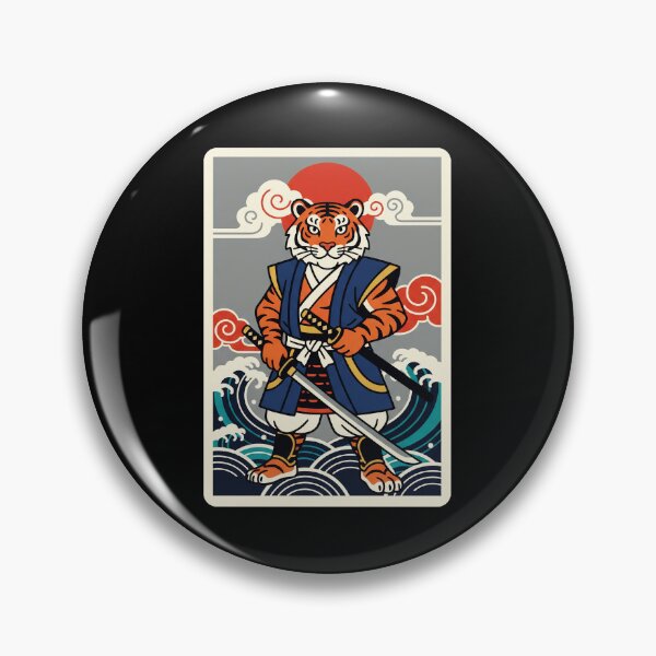 Item preview, Samurai Tiger Warrior with Ocean Waves Japanese Retro designed and sold by JordynLadukeg65.