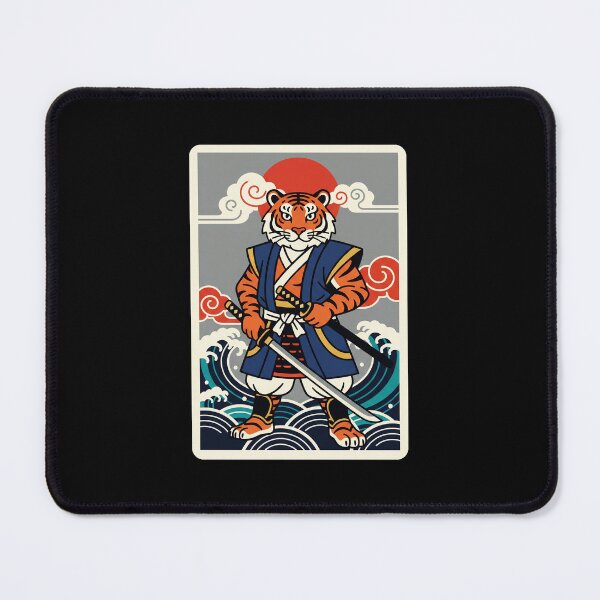 Item preview, Samurai Tiger Warrior with Ocean Waves Japanese Retro designed and sold by JordynLadukeg65.