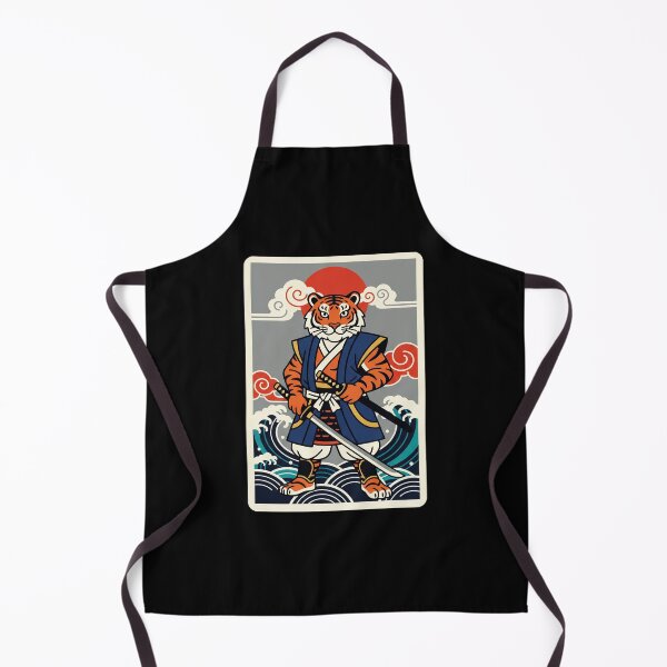 Item preview, Samurai Tiger Warrior with Ocean Waves Japanese Retro designed and sold by JordynLadukeg65.
