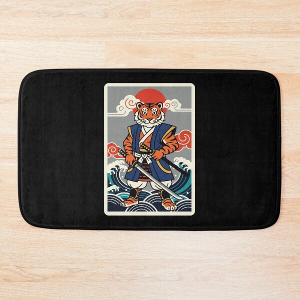 Item preview, Samurai Tiger Warrior with Ocean Waves Japanese Retro designed and sold by JordynLadukeg65.