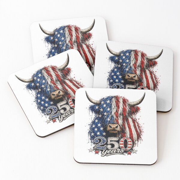 Item preview, Patriotic Highland Cow designed and sold by SafeHavenAC.