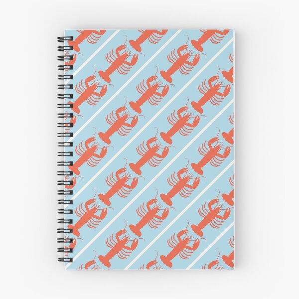 Item preview, Coastal Lobster Stripes Diagonal Pattern Light Blue Orange Cream designed and sold by kierkegaard.