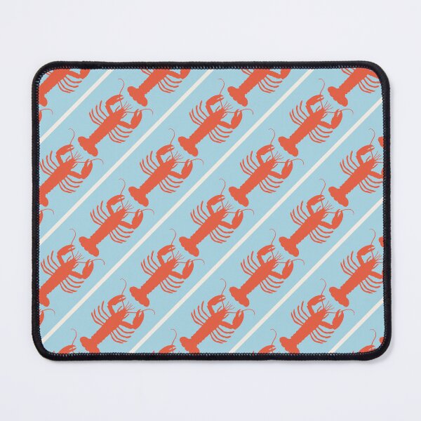 Item preview, Coastal Lobster Stripes Diagonal Pattern Light Blue Orange Cream designed and sold by kierkegaard.