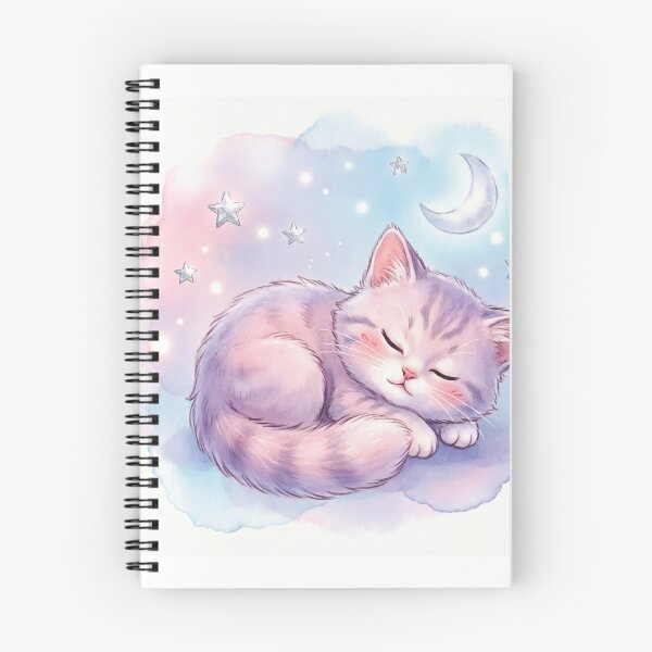 Item preview, Sleeping Kawaii Cat with Moon and Stars - Dreamy Pastel Aesthetic designed and sold by CMBHDesigns.