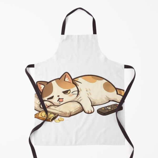 Item preview, Lazy Calico Cat Eating Chips and Watching TV designed and sold by Northern Glow Art.