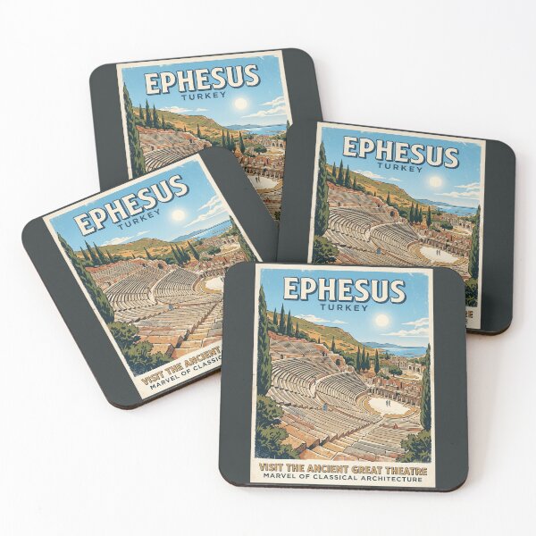 Item preview, Ephesus Vintage Travel Poster Ancient Great Theater designed and sold by RetroRewind Studio.