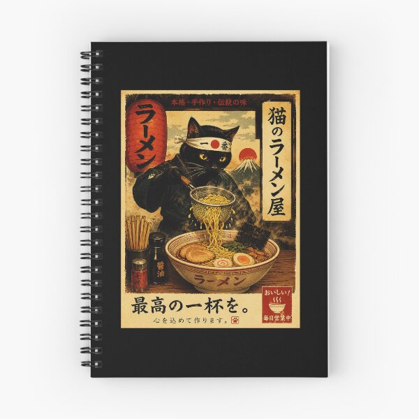 Item preview, Black Cat Ramen Master in Vintage Japanese Food Poster designed and sold by ferminhays.