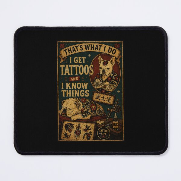 Item preview, Tattooed Bulldog Artist Vintage Tattoo Culture Humor Illustration designed and sold by eliramaison.