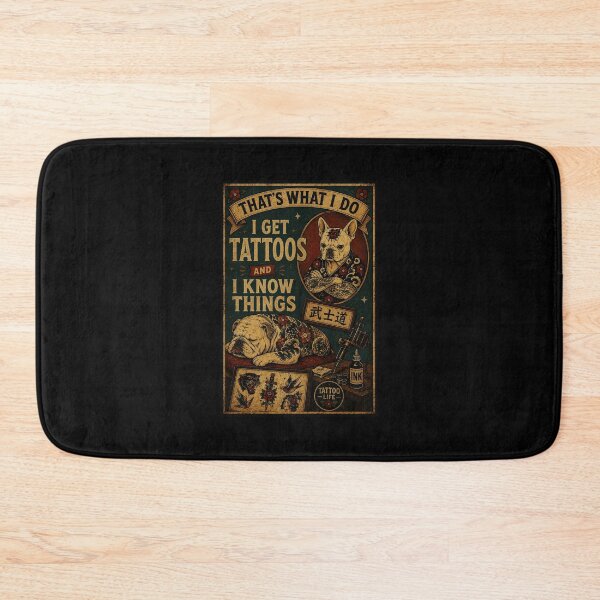 Item preview, Tattooed Bulldog Artist Vintage Tattoo Culture Humor Illustration designed and sold by eliramaison.