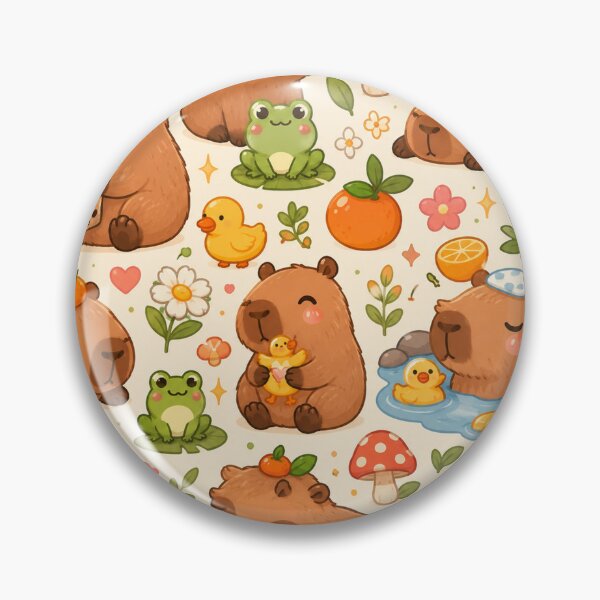 Item preview, Cute Capybara & Orange Pattern | Kawaii Capybara Hot Spring Seamless Design designed and sold by RJACreative.